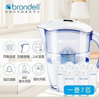 【Brondell】美國邦特爾 純淨濾水壺 （白）＋7入八周長效濾芯