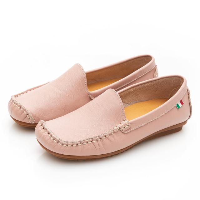 【G.Ms.】MIT系列-側縫線造型純手工牛皮休閒鞋(粉色)
