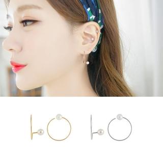 【梨花HaNA】韓國S几何國度珍珠細緻漩渦耳環