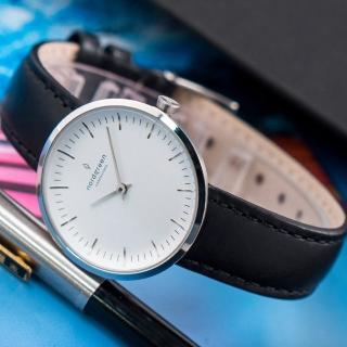 【Nordgreen】ND手錶 無限 Infinity 32mm 月光銀殼×白面 極夜黑真皮錶帶(IN32SILEBLXX)