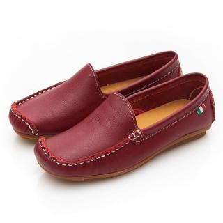 【G.Ms.】MIT系列-側縫線造型純手工牛皮休閒鞋(紅色)