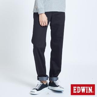 【EDWIN】男裝 B.T 二貼保溫直筒褲(黑色)
