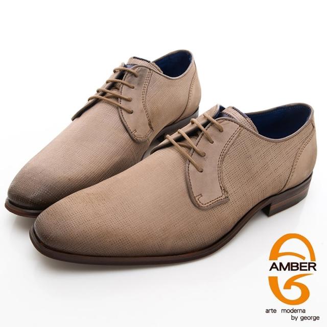 【GEORGE 喬治皮鞋】Amber 商務時尚 綁帶經典手工紳士皮鞋-米色 615027GF-92