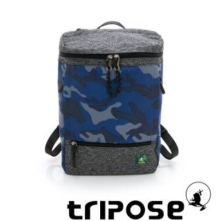 【tripose】微旅系列 岩紋x尼龍混紡後背包(迷彩藍)