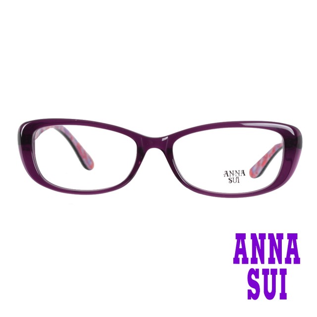 【ANNA SUI 安娜蘇】鏡腳繁花造型光學眼鏡-經典紫(AS603-718)