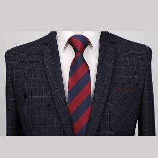 【拉福】領帶窄版領帶倫敦6cm領帶拉鍊領帶(藍紅)