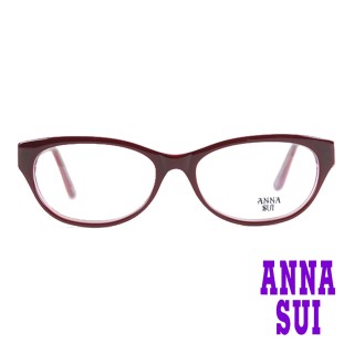 【ANNA SUI 安娜蘇】日系工業漫畫風玫瑰LOGO造型光學眼鏡-黯紅(AS572-209)