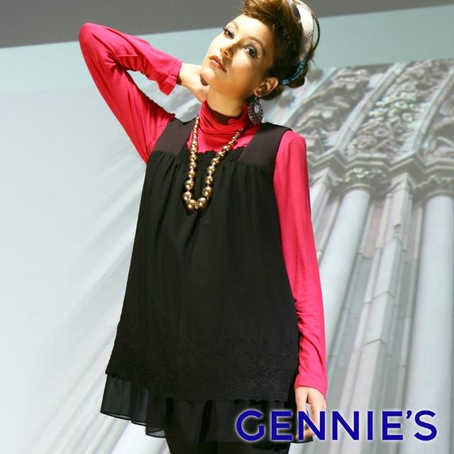 【Gennies 奇妮】個性雪紡無袖上衣(黑C3W07)