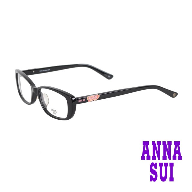 【ANNA SUI 安娜蘇】簡約馬賽克玫瑰造型光學眼鏡-簡約黑(AS607-001)