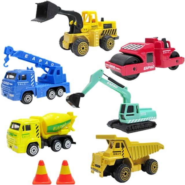 【TDL】工程車玩具組玩具車小汽車模型玩具組6入 937565