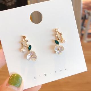 【HaNA 梨花】韓國迴夢之廊貝殼花卉寶石耳環