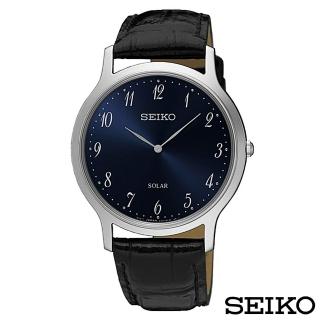 【SEIKO 精工】簡約爾雅超薄太陽能石英腕錶(SUP861P1)