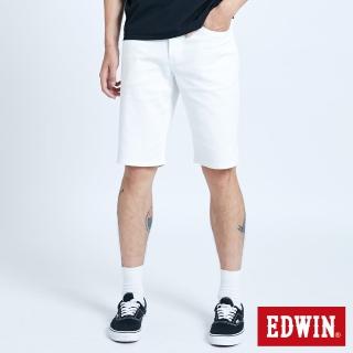 【EDWIN】男裝 EDGE基本五袋短褲(白色)