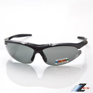 【Z-POLS】消光黑TR90輕量太空纖維框體 搭載Polarized頂級偏光運動眼鏡(輕巧彈性配戴舒適抗UV400)