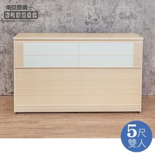 【南亞塑鋼】5尺雙人塑鋼床頭箱(白橡色+白色)