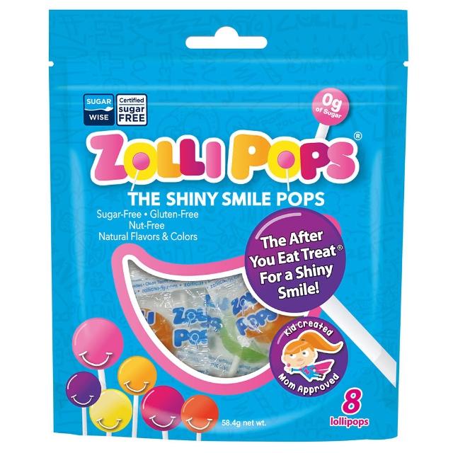 【Zollipops】木糖醇無糖棒棒糖-綜合水果口味58.4g(共8支)