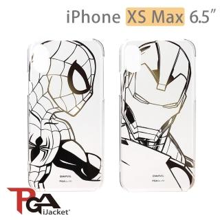 【iJacket】iPhone XS Max 6.5吋 Marvel 漫威英雄 透明金箔 手機殼(海外限定版)