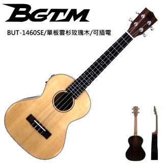 【BGTM】嚴選單板BUT-1460SE雲杉玫瑰木26吋電烏克麗麗(內建調音器)