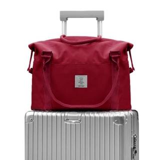 【DF Queenin】韓風大容量防潑水多功能旅行袋可掛行李箱-共3色
