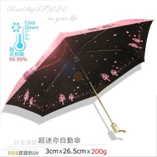 【RainSky】和風情_超輕降溫-迷你自動傘(抗UV傘防曬傘摺疊傘雨傘)