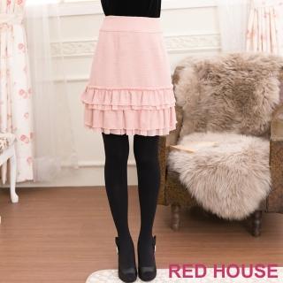 【RED HOUSE 蕾赫斯】異材質拼接短裙(共2色)