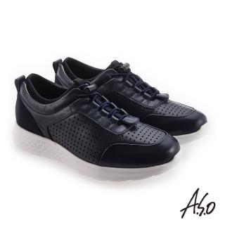 【A.S.O 阿瘦集團】活力雙核 心襪套鞋口方便穿脫休閒鞋(深藍)