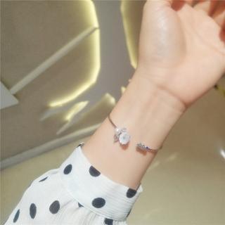 【HaNA 梨花】韓國優雅時氛貝殼花卉開口手環
