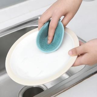 【原生良品】日式創意多功能矽膠洗碗刷/清潔刷/隔熱墊/杯墊(綠色)