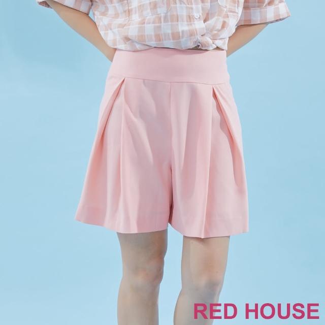 【RED HOUSE 蕾赫斯】素色打摺短褲(粉色)