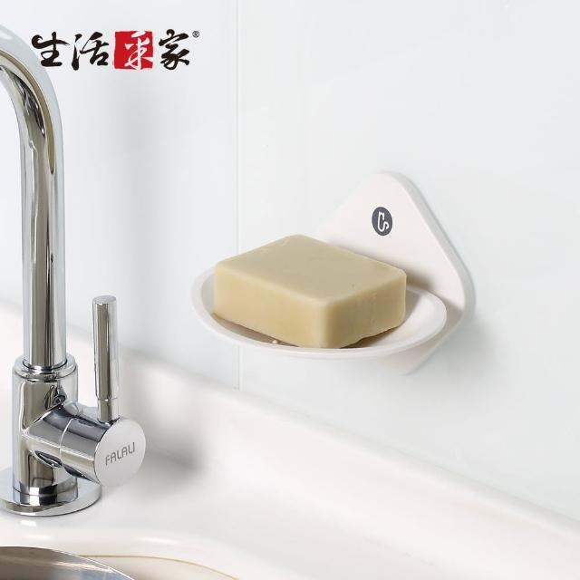 【生活采家】廚房強力無痕貼純白肥皂架(#57002)