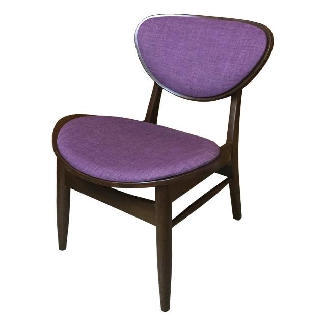 【AS雅司設計】Fanny胡桃色紫布面實木餐椅-59x52x71cm