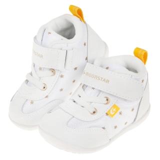 【布布童鞋】Moonstar日本純白色皮質星星寶寶機能學步鞋(I9N891M)