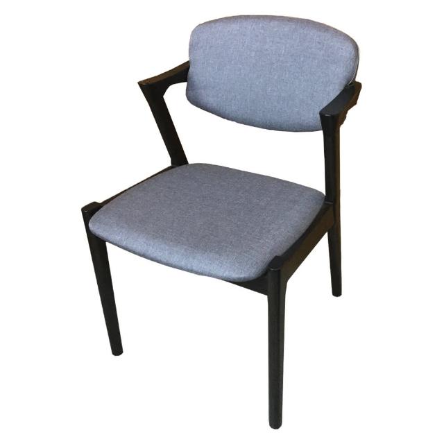 【AS雅司設計】Erin灰布面實木餐椅-54x58x78cm