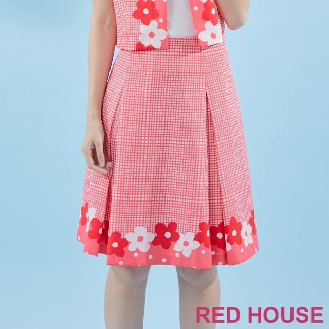 【RED HOUSE 蕾赫斯】格紋花朵印花裙(粉色)