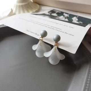 【HaNA 梨花】無耳洞/耳針款韓國啞光翠綠珍珠花卉耳環