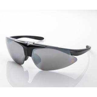 【Z-POLS】MIT頂級可掀設計消光黑搭配帥氣水銀黑防爆片頂級運動眼鏡(抗紫外線UV400 可配度數設計!)