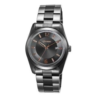 【LICORNE】力抗錶 都會簡約系列 經典手錶(黑/玫瑰金 LT137MBUA-R)