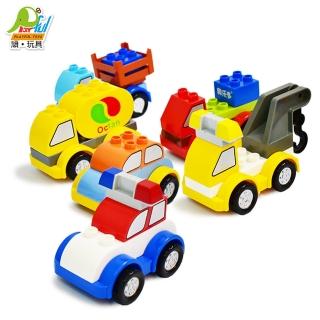 【Playful Toys 頑玩具】41PCS大顆粒百變積木車(積木玩具 玩具車 兒童禮物)