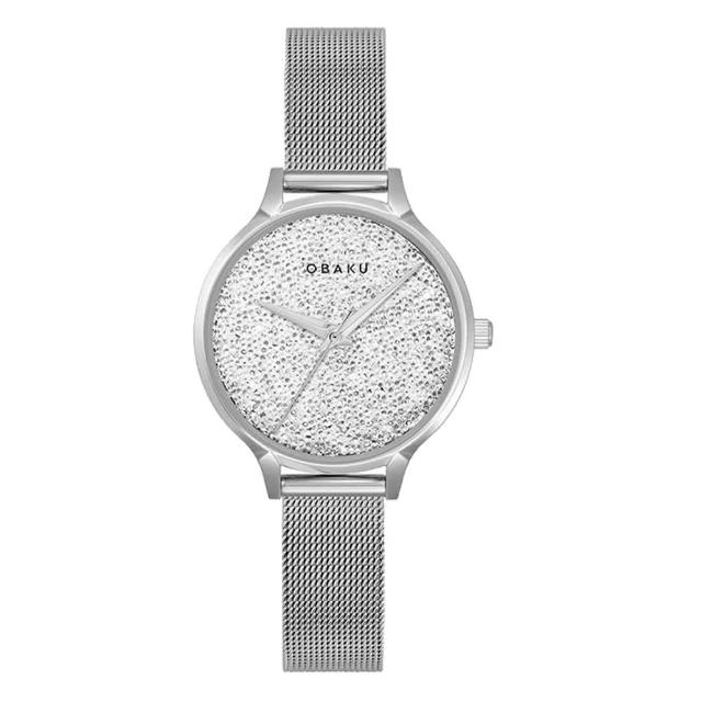 【OBAKU】閃耀星空美學時尚腕錶-銀(V238LXCWMC)
