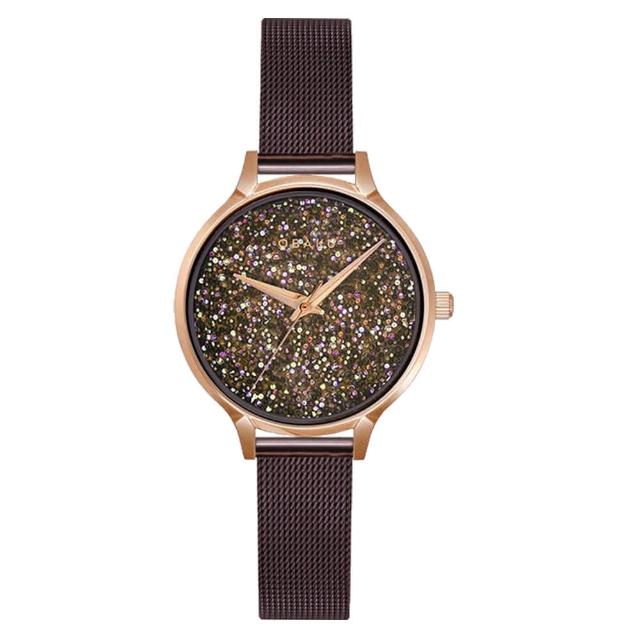 【OBAKU】閃耀星空美學時尚腕錶-棕(V238LXVNMN)