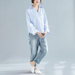 【89 zone】法式名媛經典簡單魅力寬鬆 上衣 T恤(黑/藍)