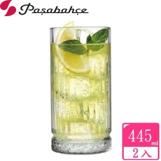 【Pasabahce】玻璃條紋果汁杯445cc(2入組)