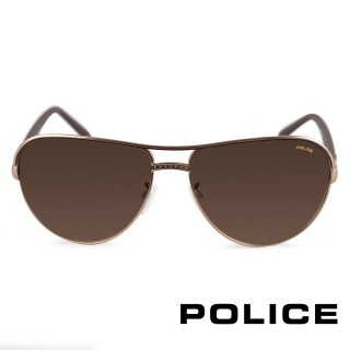 【POLICE】義大利 時尚飛行員框漸層太陽眼鏡(咖-POS8853-08UZ)