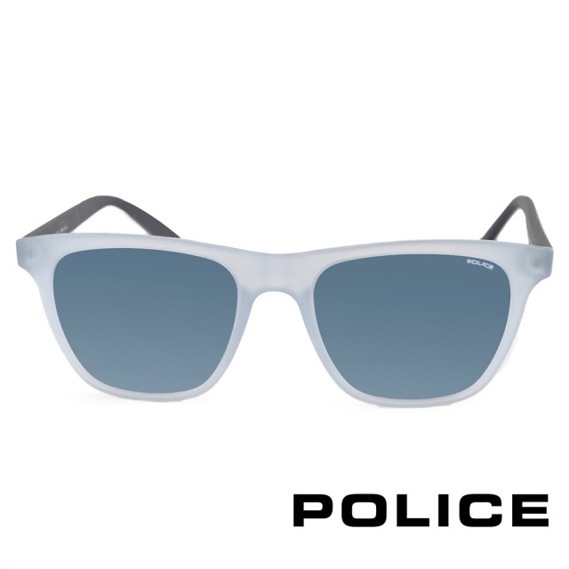 【POLICE】義大利 質感霧面框太陽眼鏡(藍灰-POS1936-2AEB)