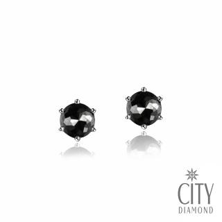 【City Diamond 引雅】鉑金黑鑽石20分6爪耳環 耳骨款(東京Yuki系列)