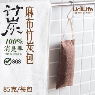 【UdiLife】吊掛式-麻布竹炭包85g x 12入組(平衡濕氣 消除異味)