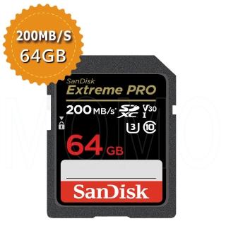 【SanDisk 晟碟】Extreme Pro SDXC V30 64GB 200MB/s記憶卡(平行輸入)