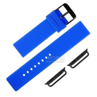 【Watchband】Apple Watch / 38.40.42.44mm / 蘋果手錶替用錶帶 蘋果錶帶 輕便運動型 矽膠錶帶(藍色)