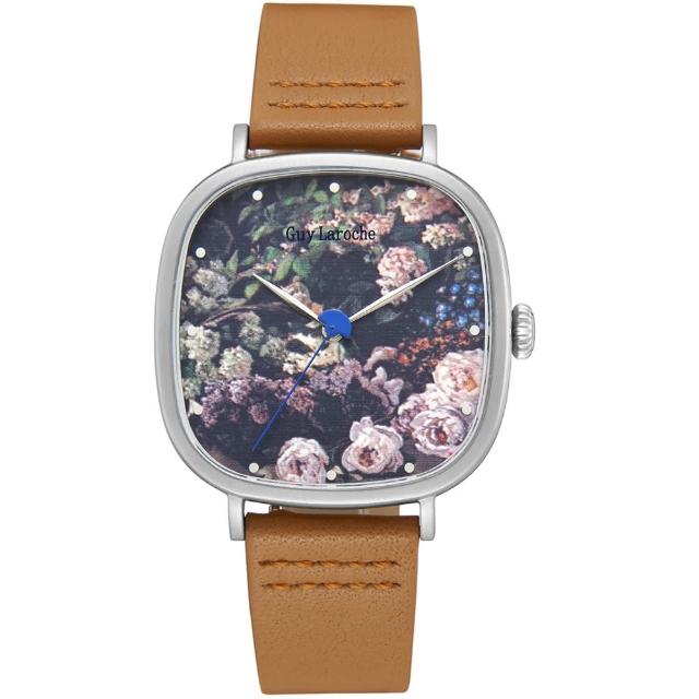 【姬龍雪Guy Laroche Timepieces】藝術系列腕錶-莫內(GA1002SF-01 方形x銀殼)