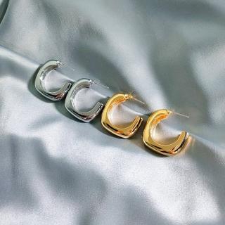 【HaNA 梨花】韓國IU德魯納酒店方型粗管圈圈耳環